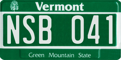 VT license plate NSB041