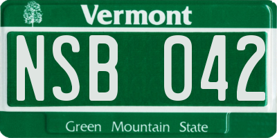 VT license plate NSB042