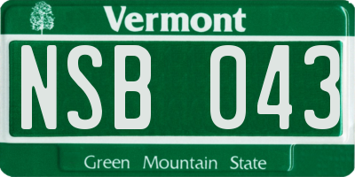 VT license plate NSB043