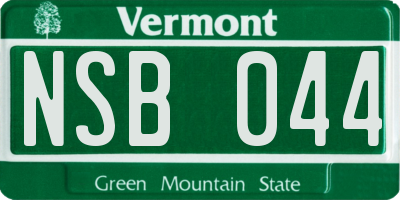 VT license plate NSB044