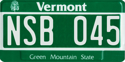 VT license plate NSB045