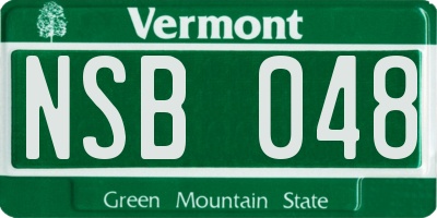 VT license plate NSB048