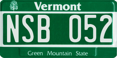 VT license plate NSB052
