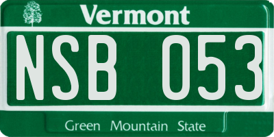 VT license plate NSB053