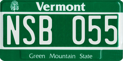 VT license plate NSB055