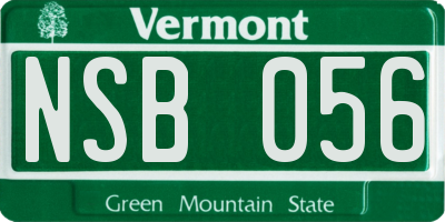 VT license plate NSB056