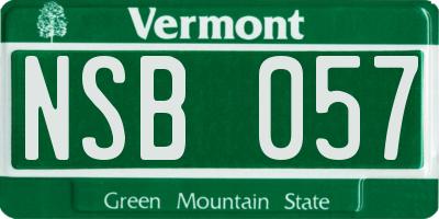 VT license plate NSB057