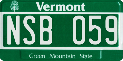 VT license plate NSB059