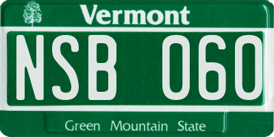 VT license plate NSB060