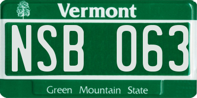 VT license plate NSB063
