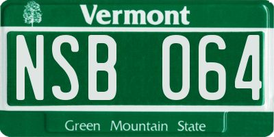 VT license plate NSB064