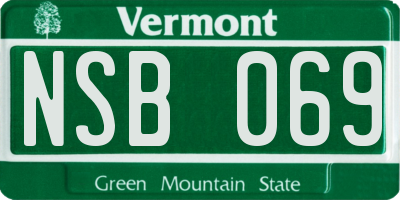 VT license plate NSB069