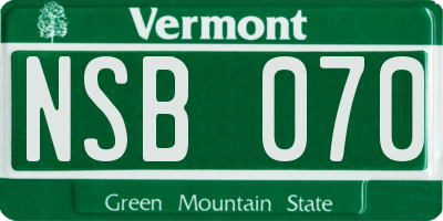 VT license plate NSB070