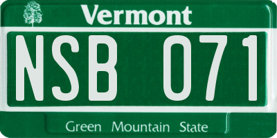 VT license plate NSB071