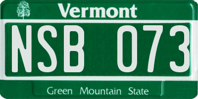 VT license plate NSB073