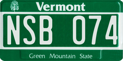VT license plate NSB074