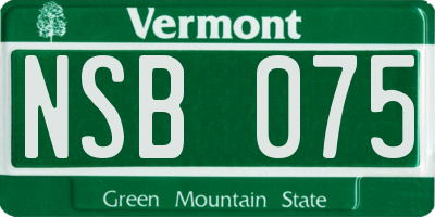 VT license plate NSB075