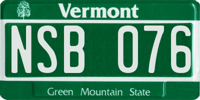 VT license plate NSB076