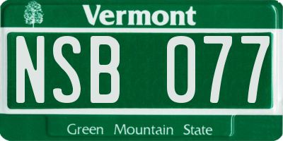 VT license plate NSB077