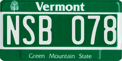 VT license plate NSB078