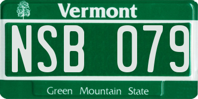 VT license plate NSB079
