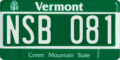 VT license plate NSB081