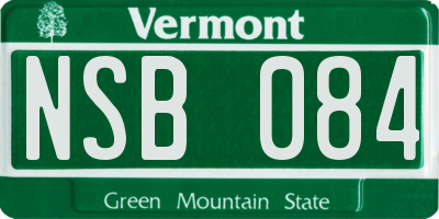 VT license plate NSB084