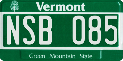 VT license plate NSB085