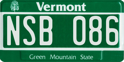 VT license plate NSB086
