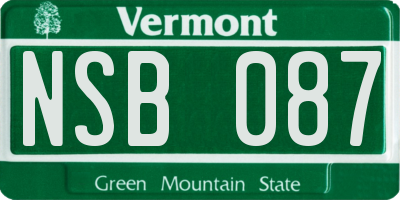 VT license plate NSB087