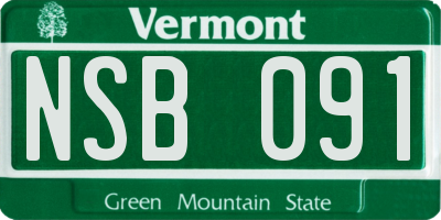 VT license plate NSB091