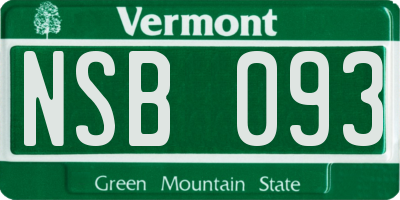 VT license plate NSB093