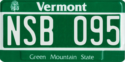 VT license plate NSB095
