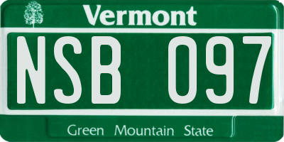 VT license plate NSB097