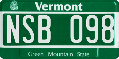 VT license plate NSB098
