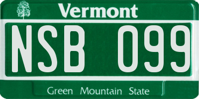 VT license plate NSB099