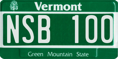 VT license plate NSB100