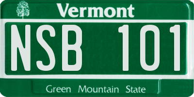 VT license plate NSB101