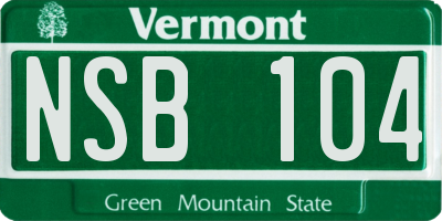 VT license plate NSB104