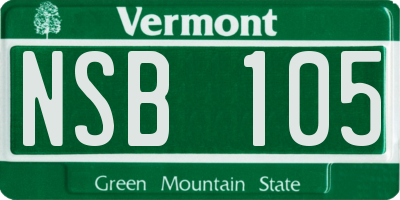 VT license plate NSB105