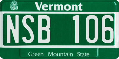 VT license plate NSB106