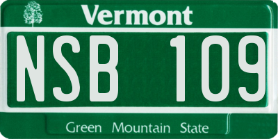 VT license plate NSB109