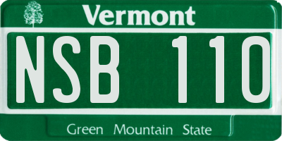 VT license plate NSB110