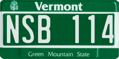 VT license plate NSB114