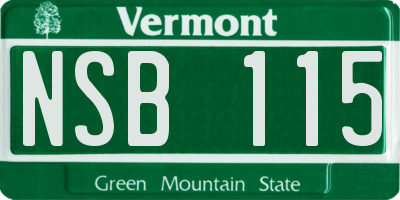 VT license plate NSB115