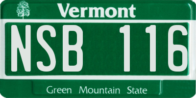 VT license plate NSB116
