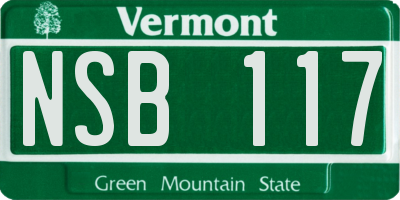 VT license plate NSB117