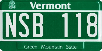 VT license plate NSB118