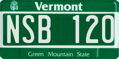 VT license plate NSB120