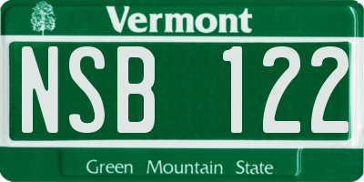 VT license plate NSB122